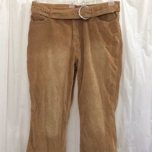 Lazerjeans Size 22 Tan Corduroy with matching belt